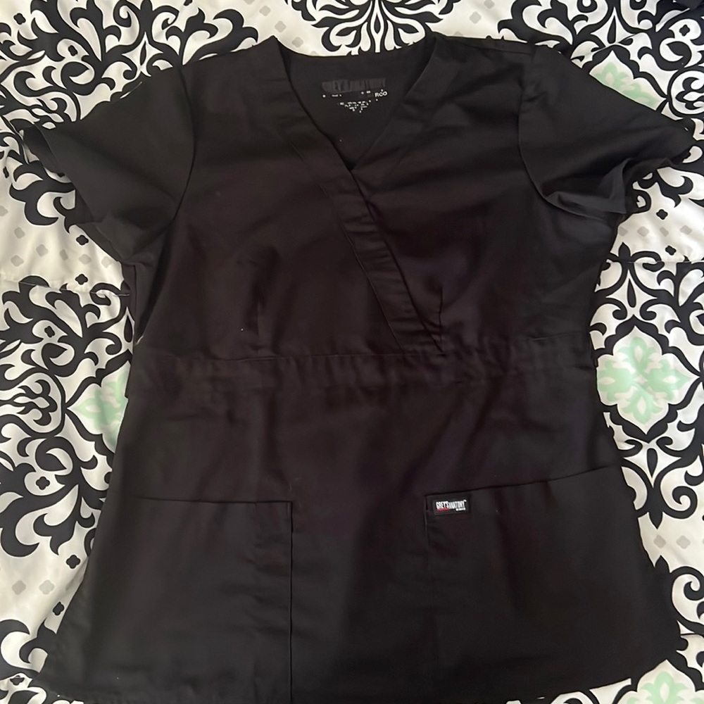 Greys Anatomy Black Scrub Top